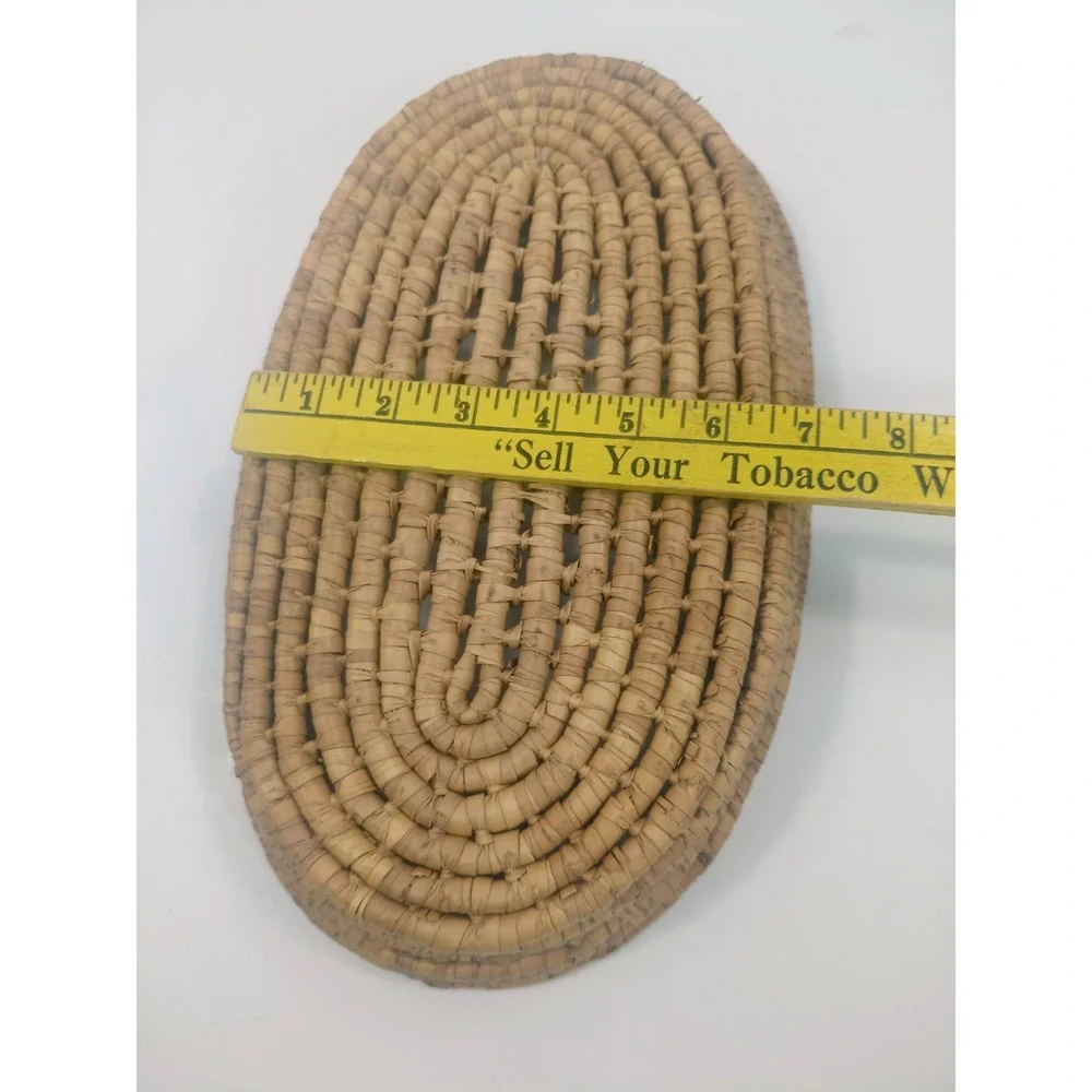 Woven Basket Tray Oval Natural Fiber Rustic Boho Farmhouse Decor